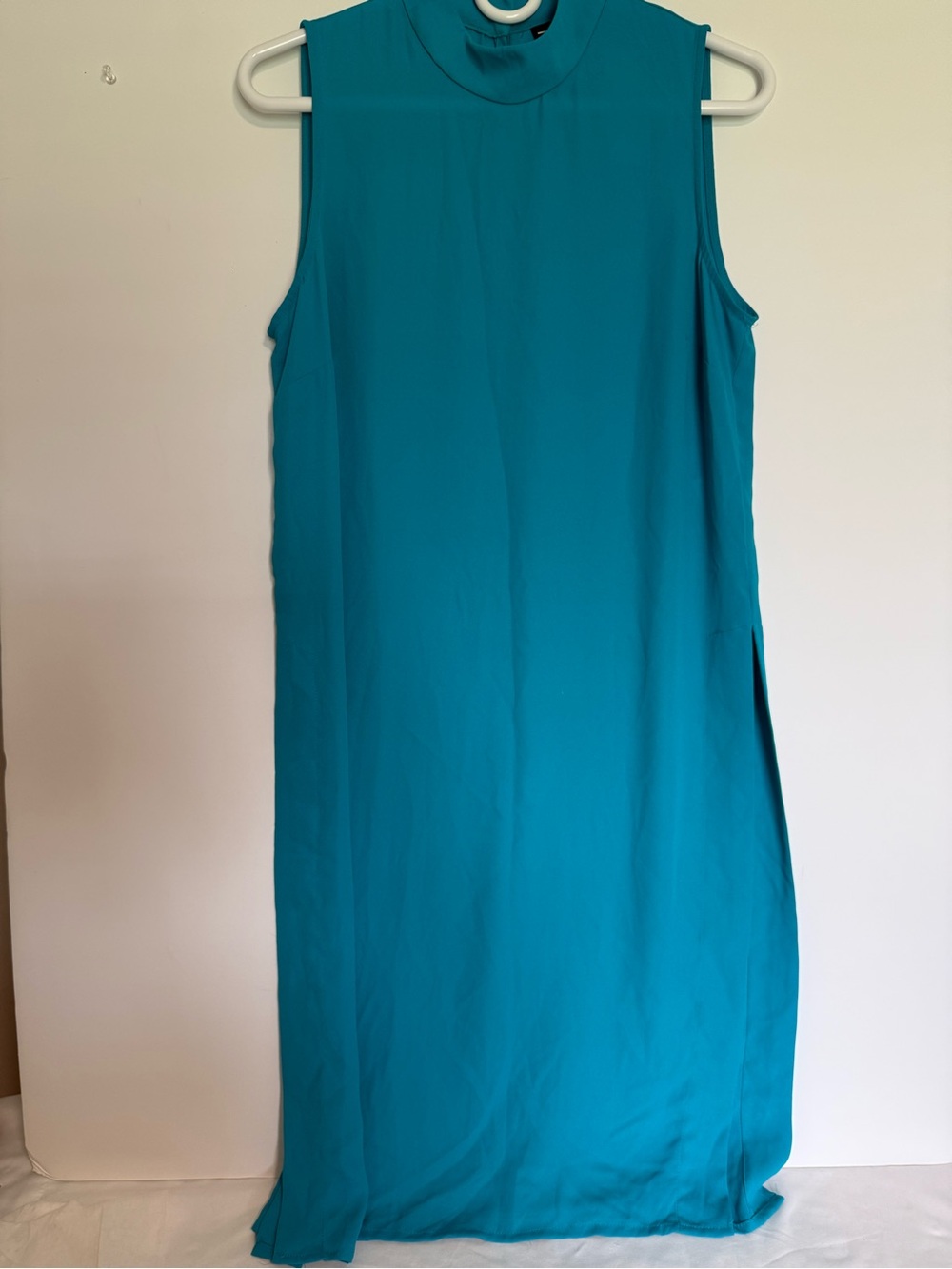 Sleeveless Teal Tunic slits on both sides 7th avenue design studio New York & Co